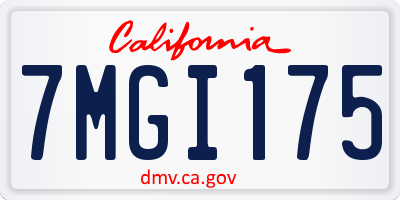 CA license plate 7MGI175