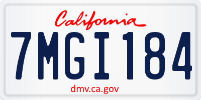 CA license plate 7MGI184