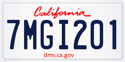 CA license plate 7MGI201