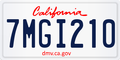 CA license plate 7MGI210