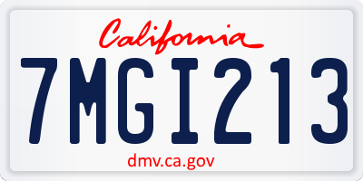 CA license plate 7MGI213