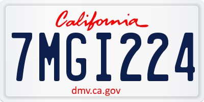 CA license plate 7MGI224