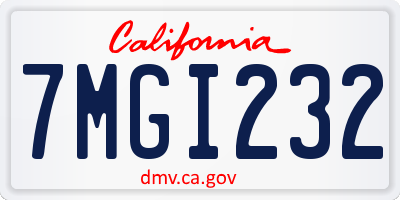 CA license plate 7MGI232