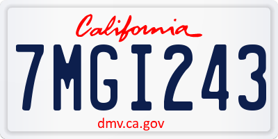 CA license plate 7MGI243