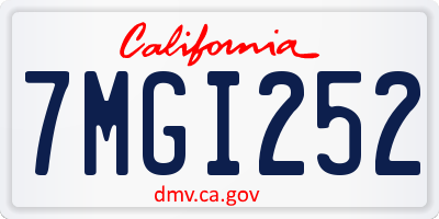 CA license plate 7MGI252