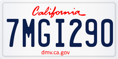 CA license plate 7MGI290