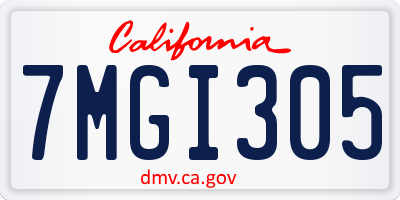 CA license plate 7MGI305