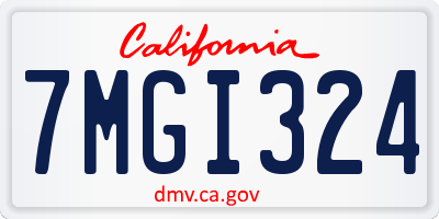 CA license plate 7MGI324