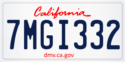 CA license plate 7MGI332