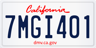 CA license plate 7MGI401