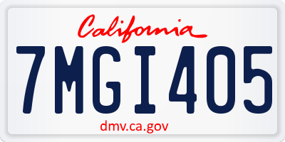 CA license plate 7MGI405