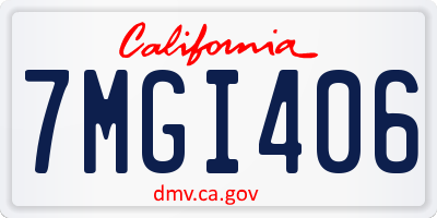CA license plate 7MGI406