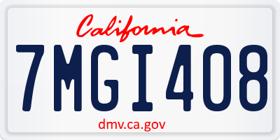 CA license plate 7MGI408