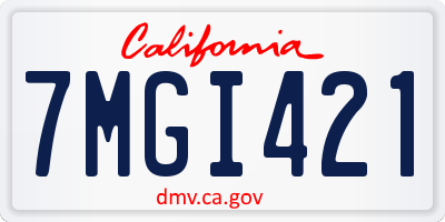 CA license plate 7MGI421