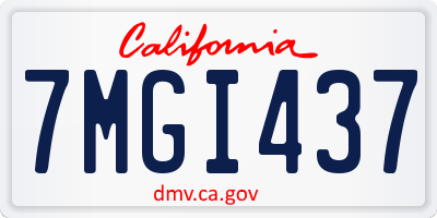 CA license plate 7MGI437