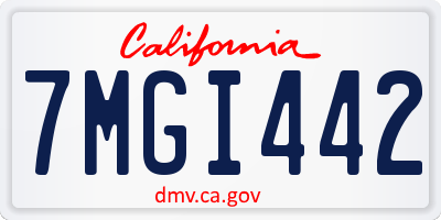 CA license plate 7MGI442