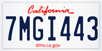 CA license plate 7MGI443