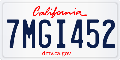 CA license plate 7MGI452