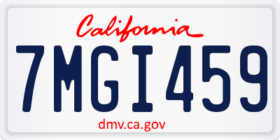 CA license plate 7MGI459