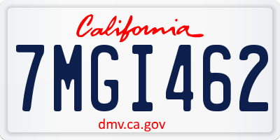 CA license plate 7MGI462