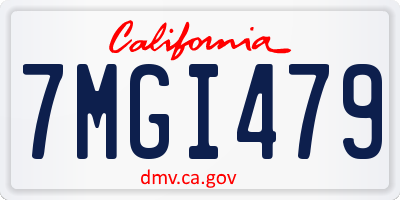 CA license plate 7MGI479