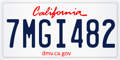 CA license plate 7MGI482