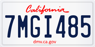 CA license plate 7MGI485