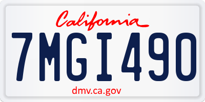 CA license plate 7MGI490