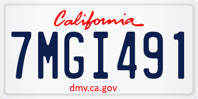 CA license plate 7MGI491