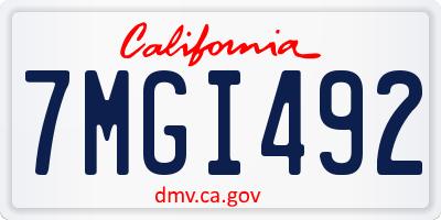 CA license plate 7MGI492