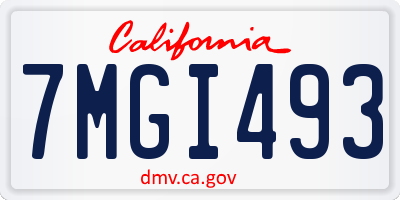 CA license plate 7MGI493