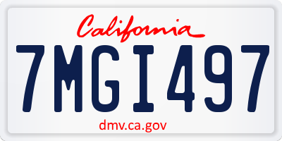 CA license plate 7MGI497