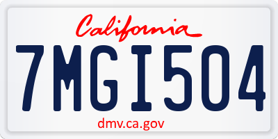 CA license plate 7MGI504