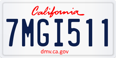 CA license plate 7MGI511
