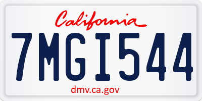 CA license plate 7MGI544