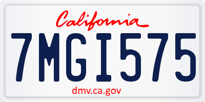 CA license plate 7MGI575