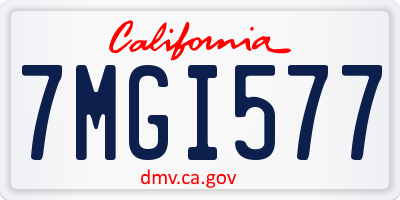 CA license plate 7MGI577