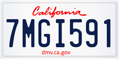 CA license plate 7MGI591