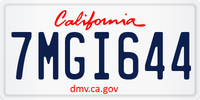 CA license plate 7MGI644