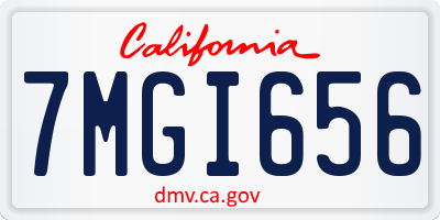 CA license plate 7MGI656