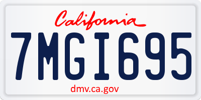 CA license plate 7MGI695