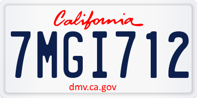 CA license plate 7MGI712