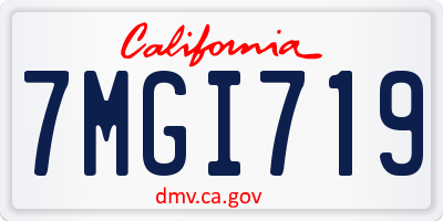 CA license plate 7MGI719