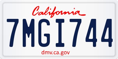 CA license plate 7MGI744