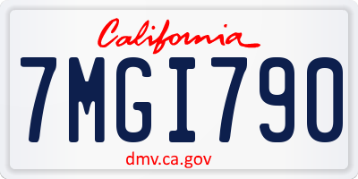 CA license plate 7MGI790