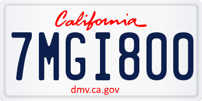 CA license plate 7MGI800