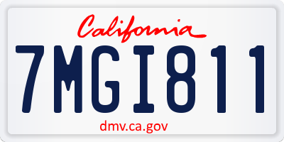 CA license plate 7MGI811
