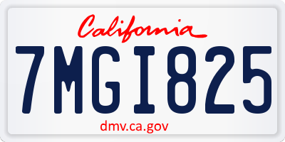 CA license plate 7MGI825