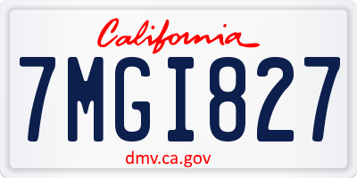 CA license plate 7MGI827