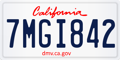 CA license plate 7MGI842